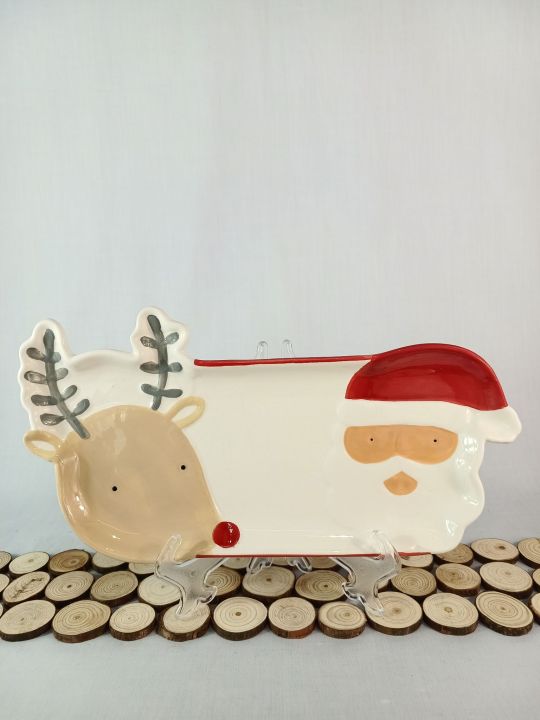 Decorative Christmas Santa Claus Plate Home Décor, Collection, Gift