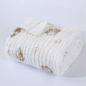 Khăn Tắm Cho Trẻ Nhỏ Vải Xô 5 Lớp Cao Cấp 110x105cm Mềm Mại Thấm Hút Tốt Thoáng Khí Họa Tiết Đáng Yêu Không Xù Không Xổ Lông Dùng Cho Bé Sơ Sinh