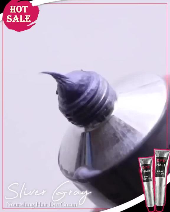 2023 NEW Silver Gray Hair Dye, Silver Gray Natural Hair Dye Cream, Lushadows Silver Hair Dye, Silver Hair Color, Unisex Fashion Dye for All Hair Types (1 PCS)