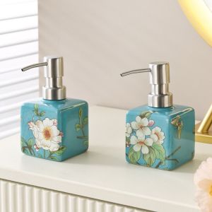MICACOH Vintage Hand Soap Dispenser Refillable Chinese Style Lotion Pump Bottles Easy To Clean Non-slip Shampoo Container Home