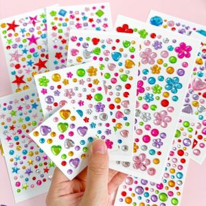 MAOMEI Đá pha lê 3D Miếng dán đá rhinestone Phối Hợp Nhiều mẫu mã khác nhau. Hình dán thủ công pha lê Yêu Công Chúa Nhỏ Nhãn dán acrylic Miếng dán kim cương acrylic Tự làm đồ trang trí