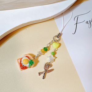 HBESTY Creative Simulated Bread Mobile Phone Straps Lanyard Cute Keychain Pendant Sweet Phone Lanyard Bag Pendant Decoration Gifts