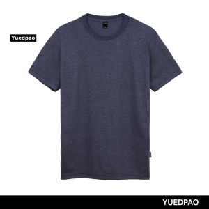 Yuedpao เสื้อยืดคอกลม รับประกันไม่ย้วย 2 ปี ผ้านุ่มใส่สบายมาก เสื้อยืดสีพื้น เสื้อยืดคอกลม Set Sea Blue