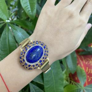 Stainless Steel Belt Chain Lapiz Lazuli Onyx Crystal Bangles Around Natrual Crystal Quartz Best Bracelet for Gift Women h260610