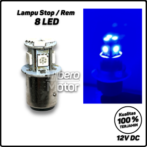 Lampu Rem Stop Belakang Kedip LED 8 Mata Stoplamp Kedip2 Strobo Blitz Flash Motor Mobil Universal