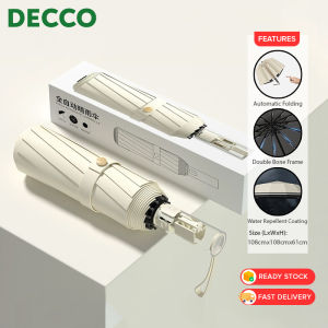 DECCO Large 24 Rib Fully Automatic Umbrella Double Fiber Bone UPF50+ UV Protection Extra Windproof Portable Umbrella Payung Lipat Automatik - Fulfilled by DECCO SHOP