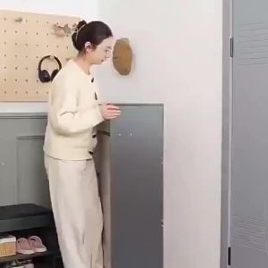 Entryway Storage Cabinet Solid Wood Entryway Storage Space-Saving Compact Shoe Cabinet for Small Apartments