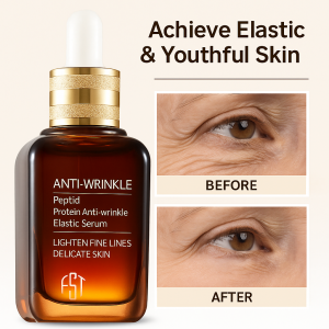 Protein anti-wrinkle essence spot-lightening essence moisturizing essence lightens fine lines wrinkle-removing and moisturizing  AntiWrinkle Protein Serum Peptide Light Lines Firming Moisturizing Small Brown Bottle Serum