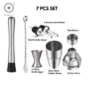 Homlly 7 / 13pcs Cocktail Shaker Bartender Set with Stand (750ml)