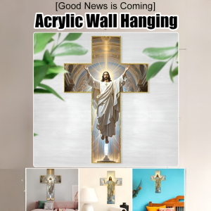 【Good News is Coming】Acrylic Wall Decoration acrylic wall hanging cross cross Hanging Paintings Christian Family Home Art Decoration Wall Hanging亚克力壁挂装饰