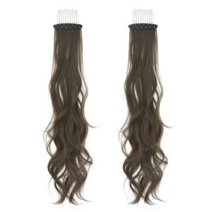 PHANT 2Pcs Elegant Princess Style Ponytail Wig Synthetic with Hair Comb Long Wave Layered Ponytail Trendy Natural Polka Dot Pony Tail Hair Piece For Women