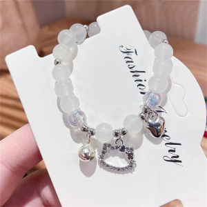 Corinna Cute Kitty Candy Color Bracelet Heart Bell Bracelet Versatile Student Best Friend Bracelet
