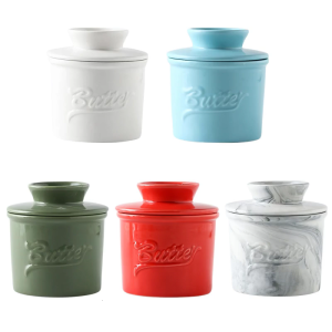 Functional Butter Jar Durable Ceramic Butter Dish With Moisture Proof Lid Easy To Use For Refrigerator And Table Use