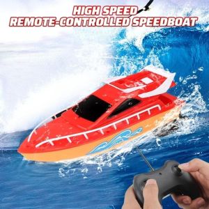 BANZU Water Play Remote Control Speedboat High Speed Waterproof RC Boat Kids Toy Wireless Electronic Boat Children Gifts