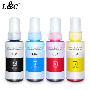 【PH Ready Stock】L&C 4PCS 664 Ink Set T664 Genuine Ink Dye Ink Refill Ink Compatible for Epson L100 L120 L210 L360 inkjet printers