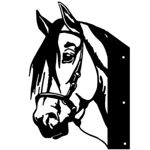 LZD Independent War Horse Shape Metal Decoration Plug-in Outdoor Garden Fence Yard Yard Yard Farm