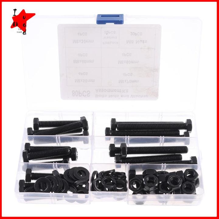 INVADER 80Pcs 30mm, 40mm, 50mm, 60mm, 70mm 20 Sets M8 Bolts and Nuts