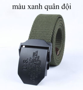 Dây thắt lưng nam thời trang dây kết mặt sắt US