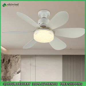 Sikiwind Ceiling Fan LED Lamp E27 Base Remote Control Socket Fan Lamp for Bedroom Kitchen