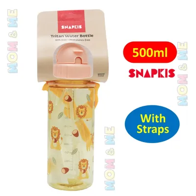 Snapkis Straw Tritan Water Bottle 350ml / 500ml 9m+ Free Replacement Straw Handle / Straps