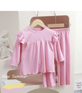 Đồ bộ bé gái bé trai bộ đồ ngủ dài tay quần dài quần áo trẻ em hàng thu đông chất đẹp cotton 100% thun gân loại 1 quảng châu cao cấp phong cách hàn quốc