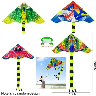 BIN LU [Ready Stock] Huge Airplane Kite Saranggola Malaki Aircraft Flying Toys for Kids with Free String and Winder Outdoor Sports Games for Family Bonding COD Available Durable Material Easy to Fly