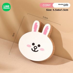 100% Authentic Line Friends Magnetic Stickers Refrigerator Magnets Beech Material Cute Home Decoration LFB302