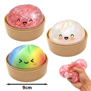 4pcs New Glitter Dumpling Squeeze Toy Wholesale Squishy Bao Bun Sensory Toy Small Gift for Friends