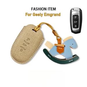 dncnf For 2026 New 5th Generation Geely Emgrand Car Key Protector Smart Key Cover Case Cute Trojan Pendant Anti-loss Car Accessories P9M4Y