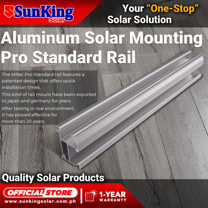 2.4 & 2.1 Meters Aluminum Solar Mounting Pro Standard Railings Rail ...