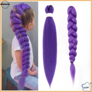 Follow Get More【Metonna】 26inch Cosplay Wig KPOP Rumi Long Purple Braided Dress Up Accessories DIY Ponytail Braid Heat Resistant Synthetic Wig