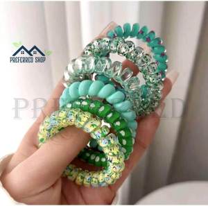 Preferred 6Pcs Colorful Twist Hair Ties Set for Kids - High-Quality Spiral Ponytail Elastic Hair Ropes with Gradient Styles