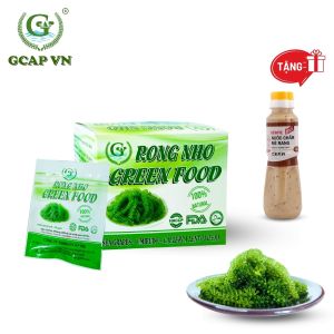 Rong nho tách nước GREEN FOOD hộp 200gram (gồm 10 gói 20gram) + tặng kèm chai xốt mè rang 180 ml