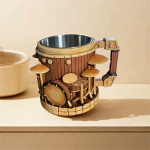 DSFGRST Stainless Steel Musical Instrument Coffee Mug Ornament Handcrafted Violin Design Drinkware Unique Easy To Clean Guitar Style Water Cup Home