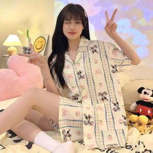 BED TIME STORY ชุดนอนแขนสั้น ชุดนอนลายการ์ตูน ชุดนอนผญน่ารัก 🌷 ฟรีไซส์ อก 40-46 นิ้ว  W199