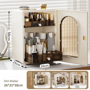 MAYIT Plastic Cosmetic Storage Box Transparent Layered Storage Cosmetics Cabinet  Waterproof Jewelry Makeup Organizer
