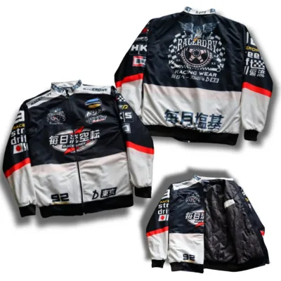 Jaket Bomber Touring Motor Sunmori Jaket Nascar Racing Pria Wanita - Merah Hitam - Windproof - Premium Quality - Comfort Fit - Size M - L - XL - XXL