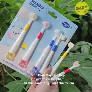Bàn Chải Đánh Răng 3 Mặt Cho Bé Sweetrip Set 3 chiếc bót đánh răng mềm 3 chiều vệ sinh răng miệng