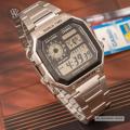 Đồng Hồ Điện Tử Nam Casio Chính Hãng WATCHSTORE AE-1200WHD-1A Thiết Kế Kính Nhựa, Dây Kim Loại Và Vỏ Nhựa Bền Bỉ. 