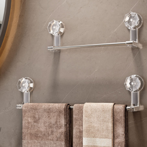 FSHEDR Removable Suction Towel Rack Multifunction No Drilling Bathroom Towel Rail Convenient Hanging Slipper Hanger Bathroom Accessories