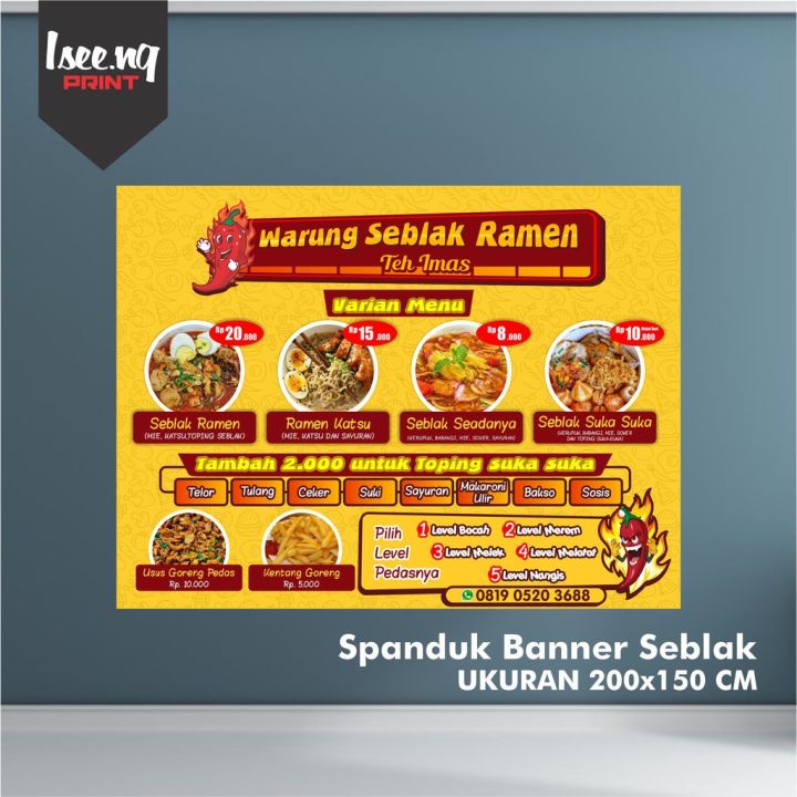 Spanduk Banner Menu Seblak Custom | Lazada Indonesia