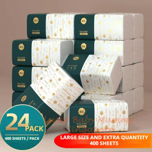 【24 Packs/ Box】ManHua Green Peacock 4-Ply 400 Sheets/Pack Thick Facial Drawing Tissues / Fireheart Warrior