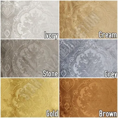 Kain Bludru Beludru Mewah Premium Velvet Emboss Motif Bunga Damask - Atletico (Sofa Jok Kursi Jati Kursi Jepara Stool Cover Yasin)