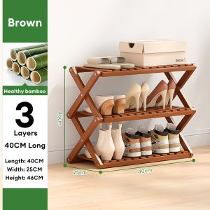 RRH shoe rack Organizer Cross 4/5/6 Layers Heavy Duty Stackable Foldable Bamboo Shoes Rack Storage Stand Save Space Indoors Living Room