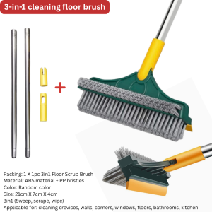 3in1 Cleaning Floor Brushmagic scrub brush with scraperlong handlerotatablebathroomkitchenwindowscorner crevisewallheavy dutysturdyhousehold cleaning toolsmatibayBINLU