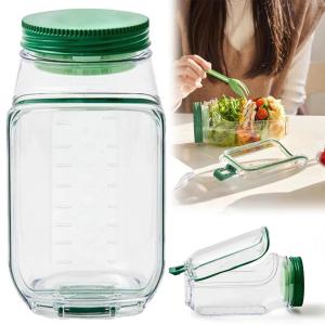 Salad Pod Salad Jars with Lids Meal Prep Leakproof Container Salad Container with Side Hatch Bowl for Home Outdoor Travel Lunch