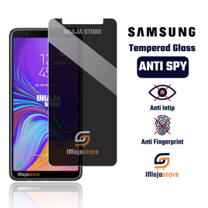 INIAJA - Tempered Glass Anti Spy Samsung A6+ A7 2018 A8+ A750 Anti Gores Anti Intip Privacy Pelindung Layar Full Cover