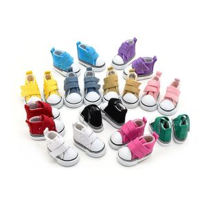 MARK BEAUTY 1 Pair DIY Doll Canvas Shoes 5cm Length Mini 1/6 Scale Mini Sneakers Doll Shoes Colorful Doll Sneakers 1/6 BJD DollsGirl Gift