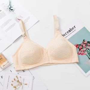 ชุดชั้นในสตรีวัยกลางคนและผู้สูงอายุ คัพB ไม่มีห่วงเหล็กไม่มีฟองน้ำเสื้อชั้นในผ้าฝ้ายบางระบายอากาศได้ดีขนาดใหญ่คัพใหญ่เสื้อชั้นในของแม่