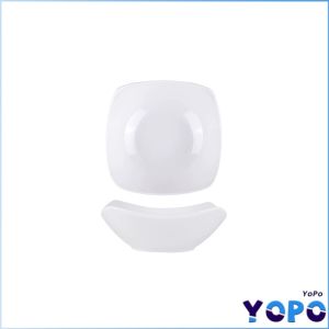 YoPo White Square Ceramic Salad Bowl Household Tableware Pasta Fruit Serving Bowl Large Capacity 1Pc